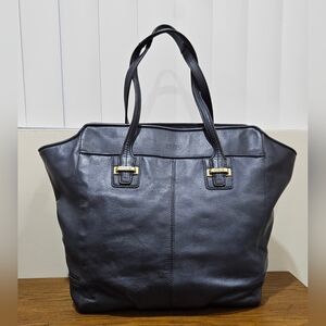 Coach L Leather eggplant color Tote bag